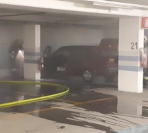 Autobrand in Tiefgarage