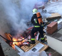 Brand auf Baustelle