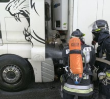 Lkw-Brand auf der Autobahn