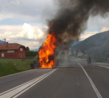 Lkw in Flammen