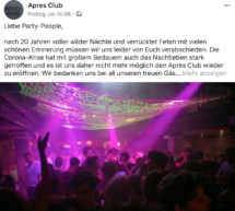 Après Club macht dicht