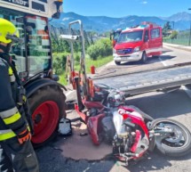 Motorrad gegen Traktor