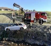 Audi landet im Bach