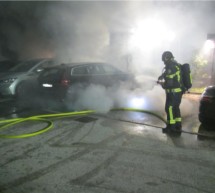 Hybrid-Auto in Flammen