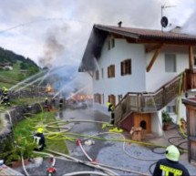 Stadel in Flammen