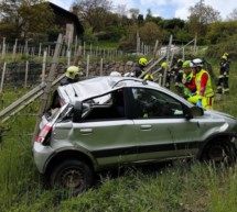 Pkw rutscht über Böschung