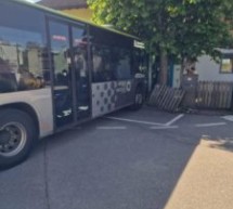 Bus kracht in Privatgarten
